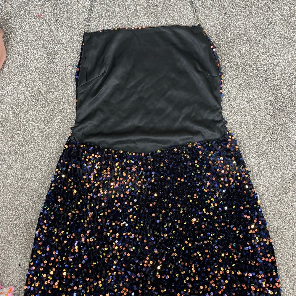 Sexy Black Sequin Mini Dress - Picture 5 of 9